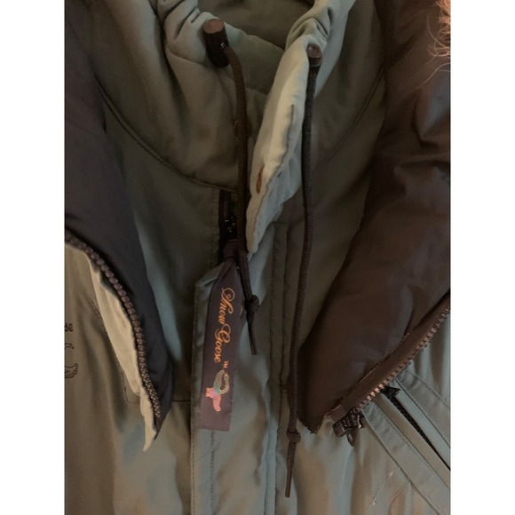 vintage men snow goose down filled parka coat size m in khaki green - Picture 3 of 16